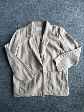 Nobody Denim Beige Linen Blend Blazer